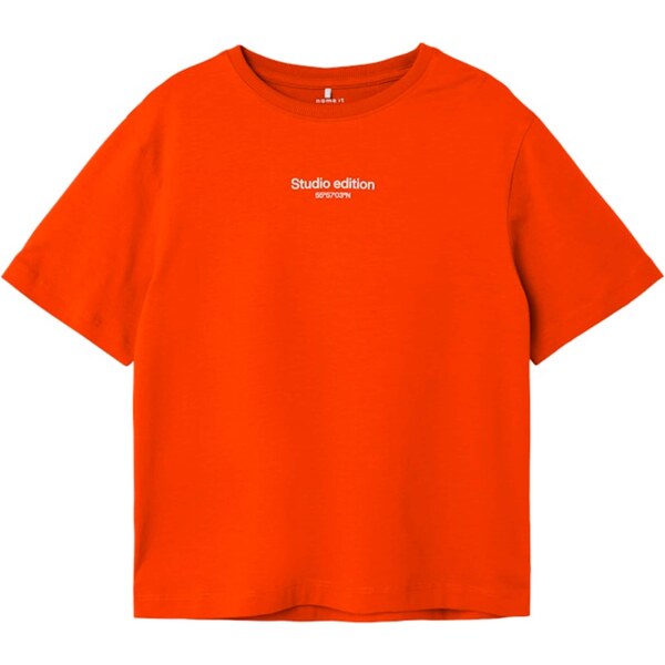 NAME IT Tričko NKMBrody oranžovo červená / biela 62464299
