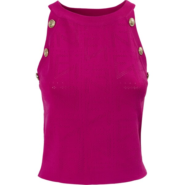 Influencer Vyšívaný top tmavoružová 63152749