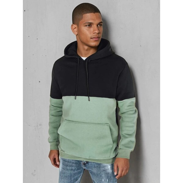 Dstreet Čierno-zelená mikina v zaujímavom prevedení 62464889