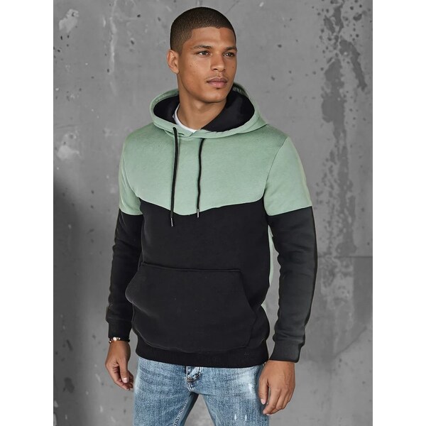 Dstreet Zeleno-čierna mikina v zaujímavom prevedení 62464888