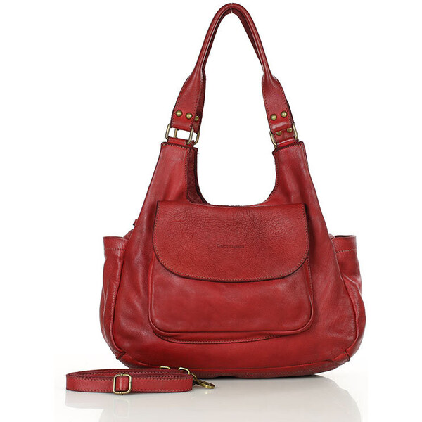 MARCO MAZZINI Kožená kabelka na rameno handmade | bordová v154i 62465093