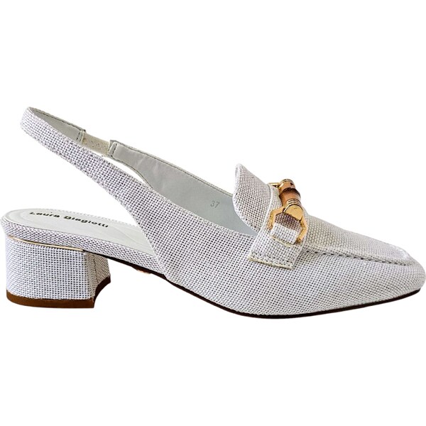 Dámske slingback lodičky Laura Biagiotti Textile White 62465815