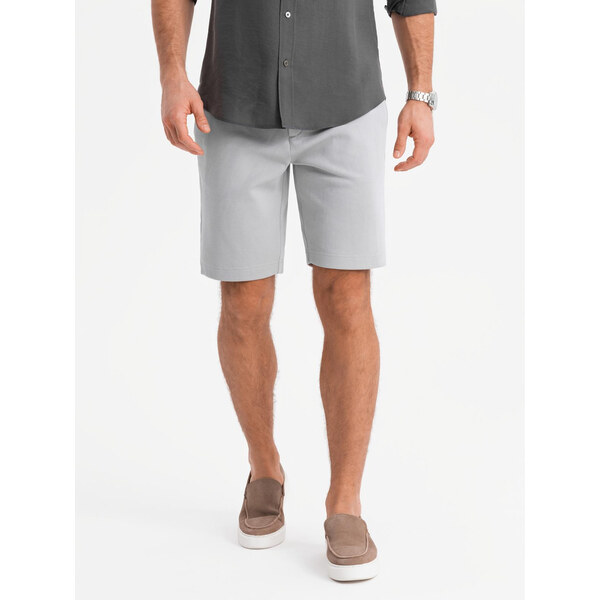 Ombre Mens SLIM FIT structured knit shorts - light grey 64789681