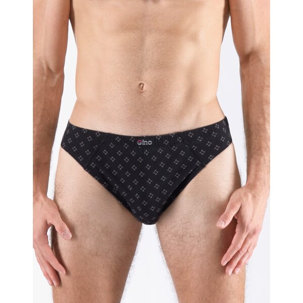 Vzorované čierne pánske slipy s úzkym bokom 62569818