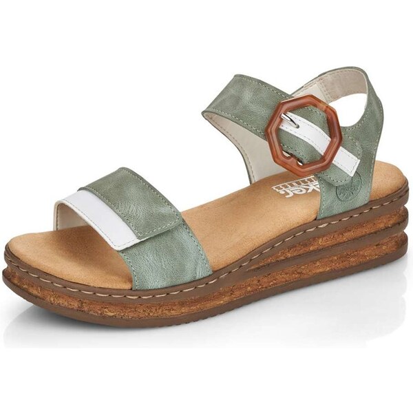 Dámske sandále RIEKER 62963-52 zelená S3 29644756