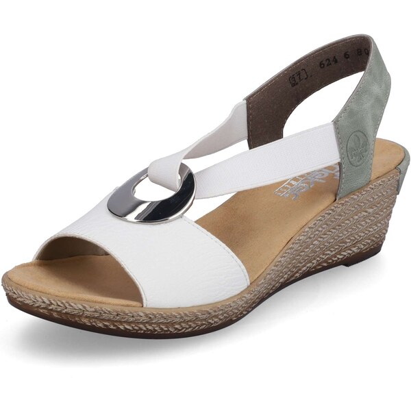 Dámske sandále RIEKER 624H6-80 biela S3 48667007