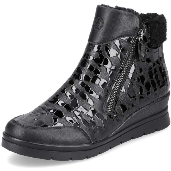 RIEKER Dámska členková obuv REMONTE R0775-03 čierna W3 48995779