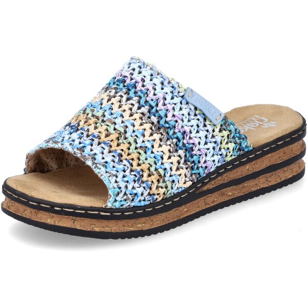 Dámske šľapky RIEKER 62968-90 modrá S4 44600969