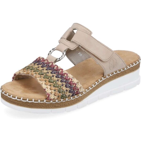 Dámske šľapky RIEKER V1243-90 béžová S4 39346674