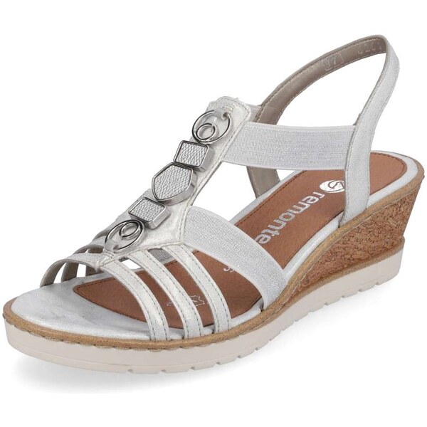 RIEKER Dámske sandále REMONTE R6264-80 strieborná S4 39346682