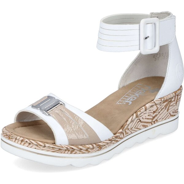Dámske sandále RIEKER 67191-80 biela S4 55393502