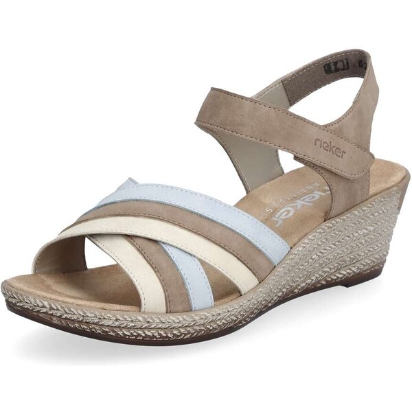 Dámske sandále RIEKER 62457-90 béžová S4 56784434