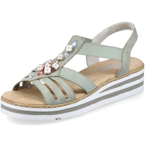 Dámske sandále RIEKER V0245-52 zelená S6 49045952