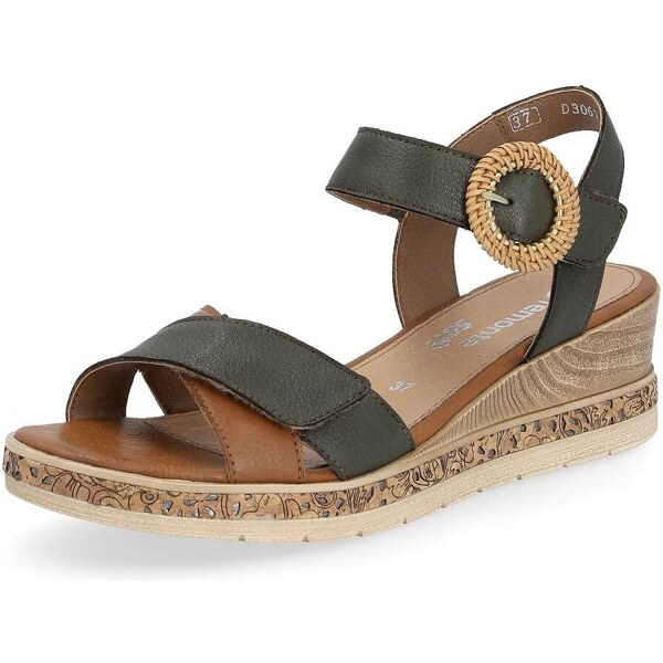 RIEKER Dámske sandále REMONTE D3067-52 zelená S4 55393460