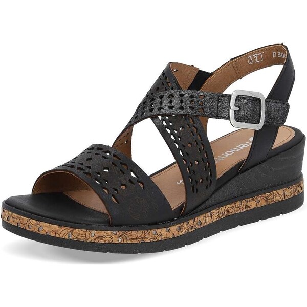 RIEKER Dámske sandále REMONTE D3069-02 čierna S4 49091567