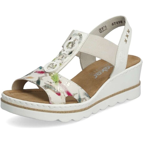 Dámske sandále RIEKER 67498-90 biela S4 49140566