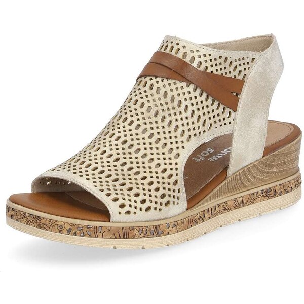 RIEKER Dámske sandále REMONTE D3075-60 béžová S4 55393461