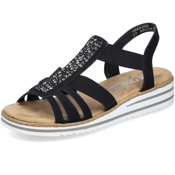 Dámske sandále RIEKER V0652-00 čierna S6 55576890