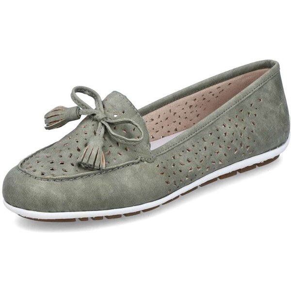 Dámske mokasíny RIEKER 46886-52 zelená S4 55393391