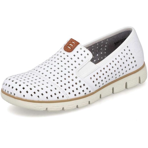 Dámske mokasíny RIEKER 44077-80 biela S4 49830223