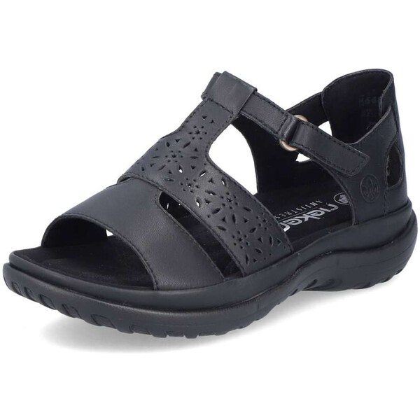 Dámske sandále RIEKER 64865-01 čierna S4 55393496