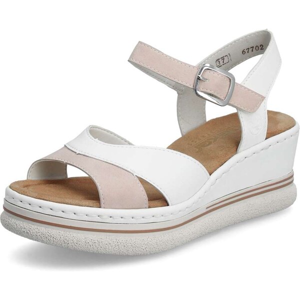 Dámske sandále RIEKER 67702-80 biela S4 55393504