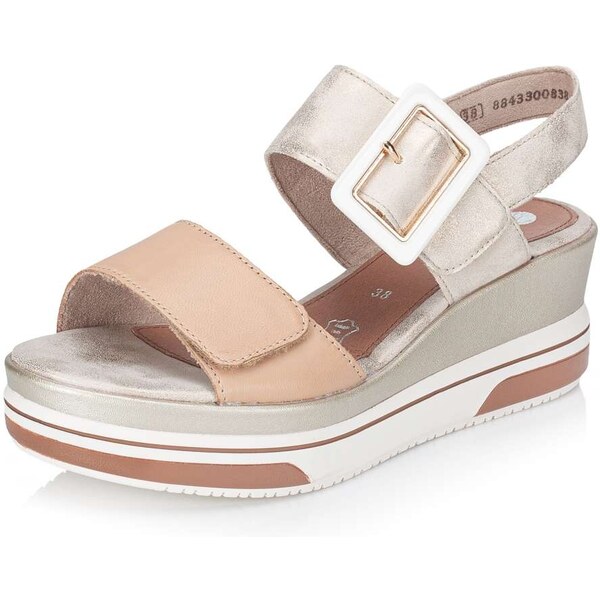 RIEKER Dámske sandále REMONTE D1P50-90 zlatá S4 55393456