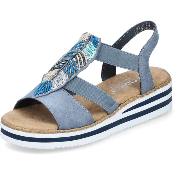Dámske sandále RIEKER V0207-12 modrá S4 55393519