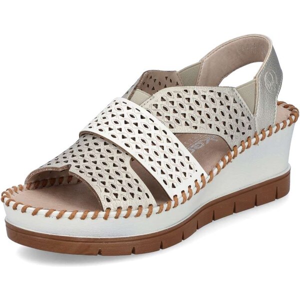 Dámske sandále RIEKER 60365-90 biela S4 55393476