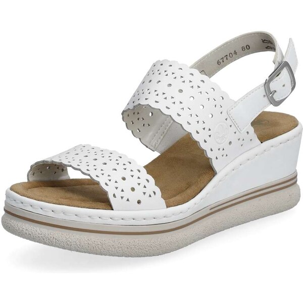 Dámske sandále RIEKER 67704-80 biela S4 55393505