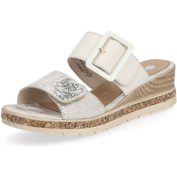 RIEKER Dámske šľapky REMONTE D3068-60 béžová S4 55393410