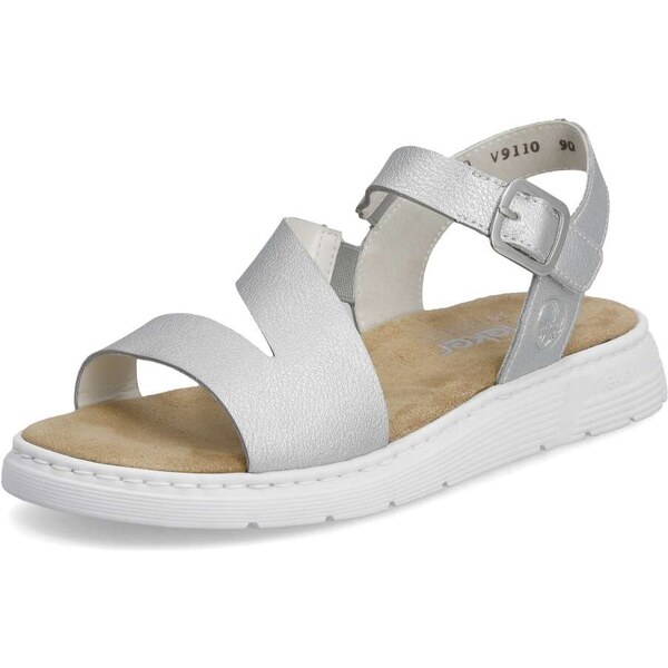 Dámske sandále RIEKER V9110-90 strieborná S4 51022135