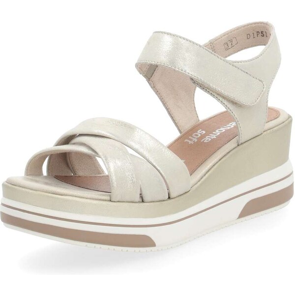 RIEKER Dámske sandále REMONTE D1P51-90 zlatá S4 55393457