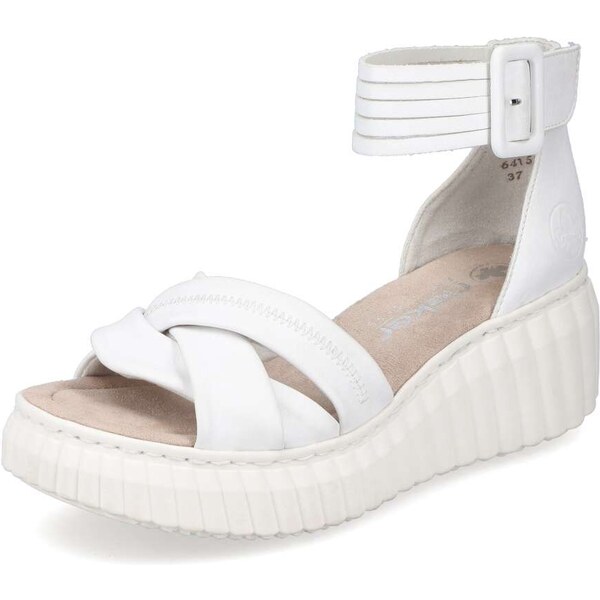 Dámske sandále RIEKER 64159-80 biela S4 53174025