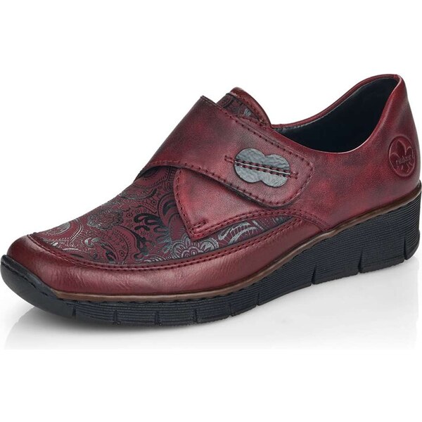 Dámske poltopánky RIEKER 537C0-35 červená W5 25951415