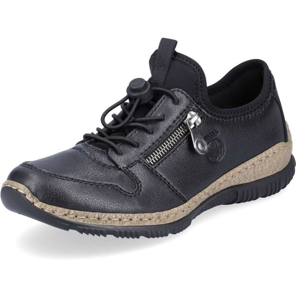 Dámske poltopánky RIEKER N32G0-00 čierna W5 34007463