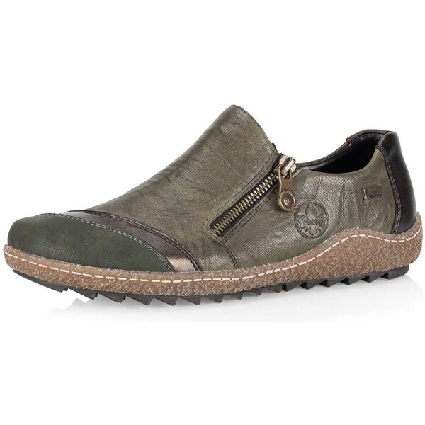 Dámske poltopánky RIEKER L7571-54 zelená W5 44428782