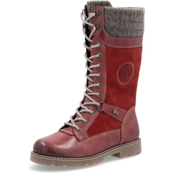 RIEKER Dámske čižmy REMONTE D9380-35 červená W5 57932375