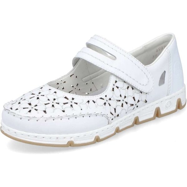 Dámske baleríny RIEKER 49977-80 biela S5 49877388