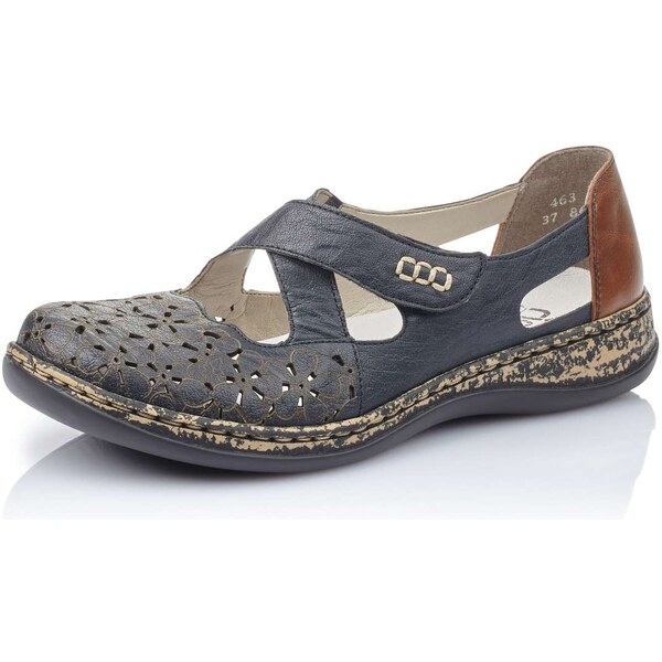 Dámske baleríny RIEKER 463H4-14 modrá S5 15563514