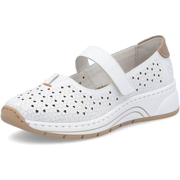 Dámske baleríny RIEKER N6553-80 biela S5 61788547