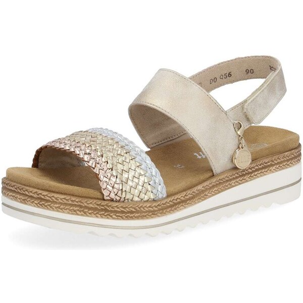 RIEKER Dámske sandále REMONTE D0Q56-90 zlatá S6 49936279