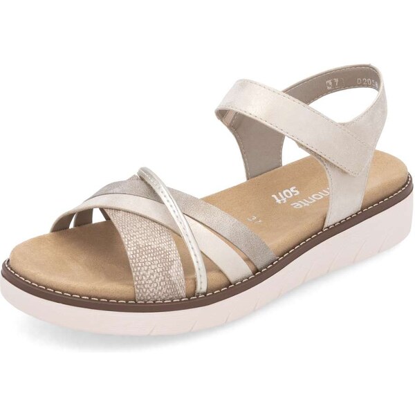 RIEKER Dámske sandále REMONTE D2058-90 zlatá S6 44516270