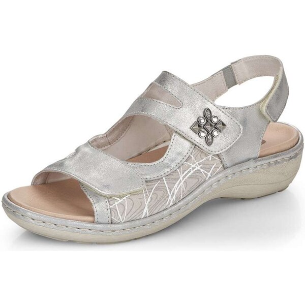 RIEKER Dámske sandále REMONTE D7647-40 strieborná S6 61860997