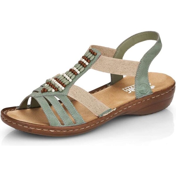 Dámske sandále RIEKER 60851-52 zelená S5 55679259