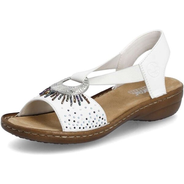 Dámske sandále RIEKER 60880-80 biela S5 49915077