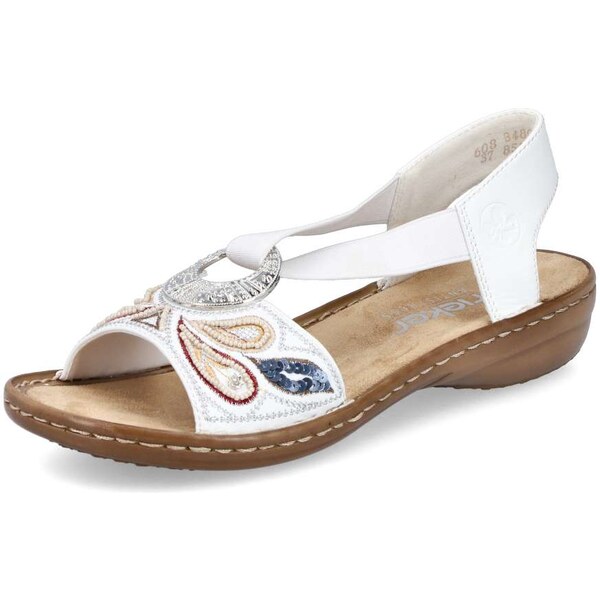 Dámske sandále RIEKER 608B4-80 biela S5 61788687