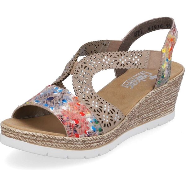 Dámske sandále RIEKER 61916-90 béžová S5 55533574