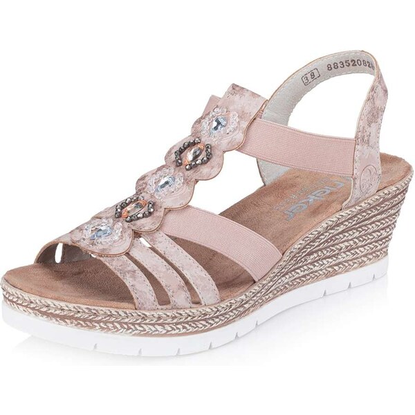 Dámske sandále RIEKER 619B2-31 ružová S6 15601286