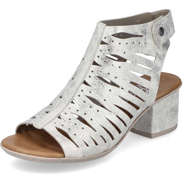 Dámske sandále RIEKER 64676-60 strieborná S5 55393495